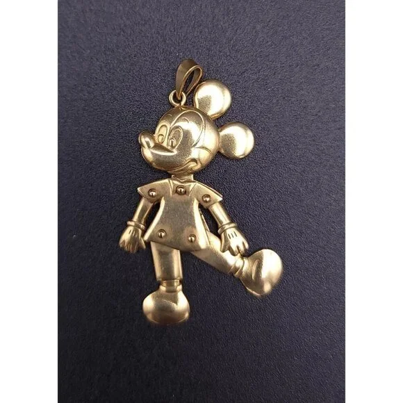Vintage Disney 18kt Yellow Gold Fully Articulating Mickey Mouse Pendant - Picture 2 of 10